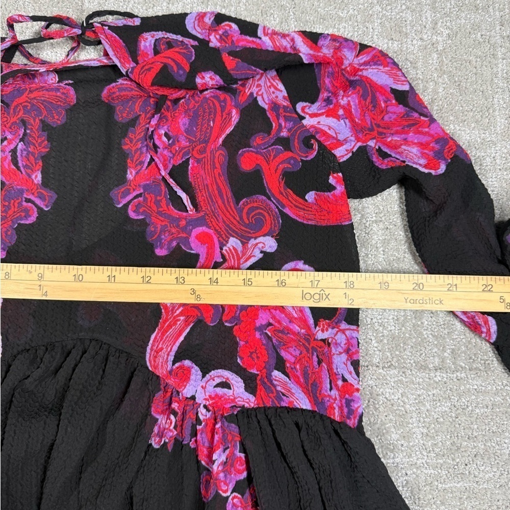 Intimately Free People Printed Black Pink Tunic Mini Top Dress READ BELOW - Picture 3 of 7
